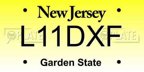 L11DXF New Jersey License Plate