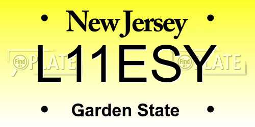 L11ESY New Jersey License Plate