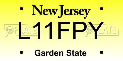 L11FPY New Jersey License Plate