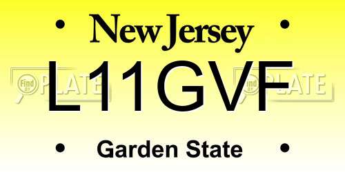 L11GVF New Jersey License Plate