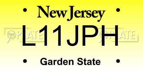 L11JPH New Jersey License Plate