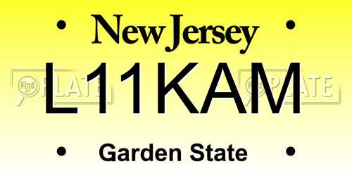 L11KAM New Jersey License Plate