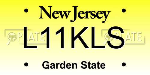 L11KLS New Jersey License Plate