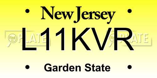 L11KVR New Jersey License Plate