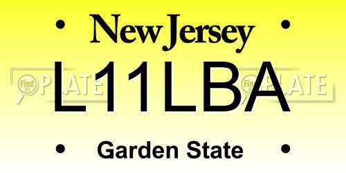 L11LBA New Jersey License Plate