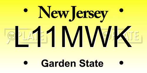 L11MWK New Jersey License Plate