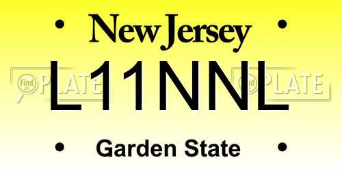 L11NNL New Jersey License Plate