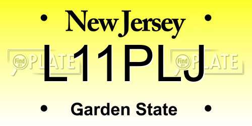 L11PLJ New Jersey License Plate