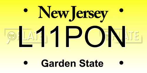 L11PON New Jersey License Plate
