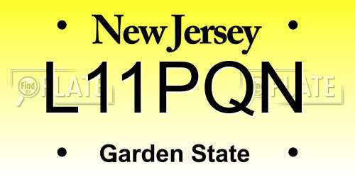 L11PQN New Jersey License Plate