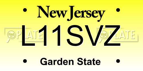 L11SVZ New Jersey License Plate