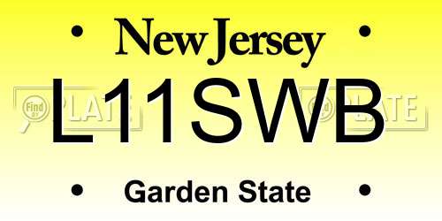 L11SWB New Jersey License Plate
