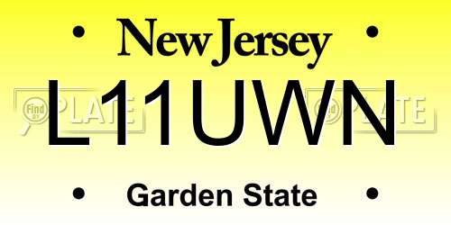 L11UWN New Jersey License Plate