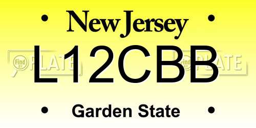 L12CBB New Jersey License Plate