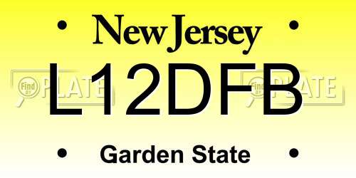L12DFB New Jersey License Plate