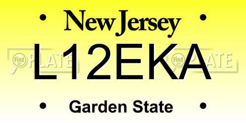 L12EKA New Jersey License Plate