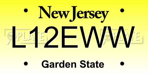 L12EWW New Jersey License Plate