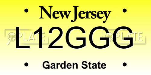 L12GGG New Jersey License Plate