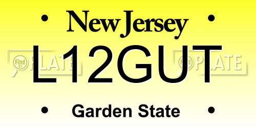 L12GUT New Jersey License Plate