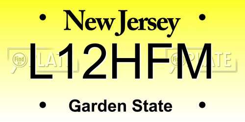 L12HFM New Jersey License Plate