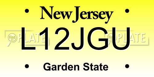 L12JGU New Jersey License Plate