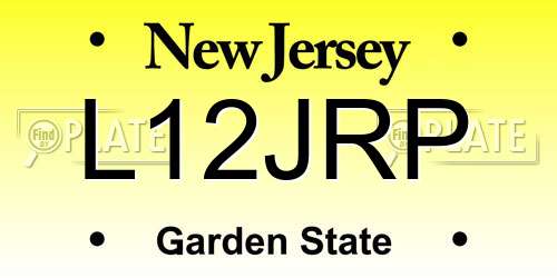 L12JRP New Jersey License Plate