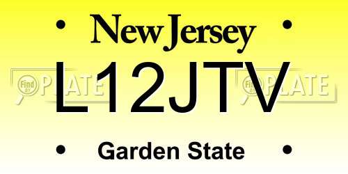 L12JTV New Jersey License Plate