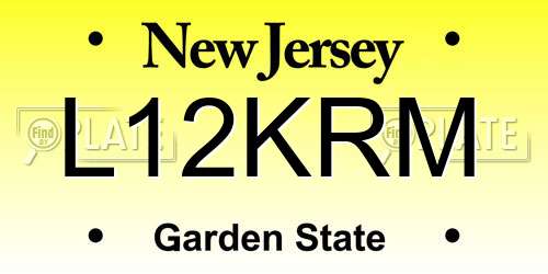 L12KRM New Jersey License Plate