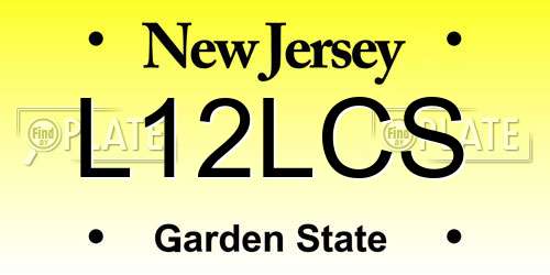 L12LCS New Jersey License Plate