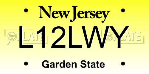 L12LWY New Jersey License Plate