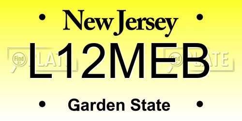 L12MEB New Jersey License Plate