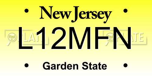 L12MFN New Jersey License Plate