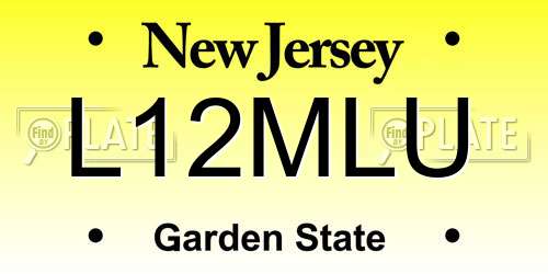 L12MLU New Jersey License Plate