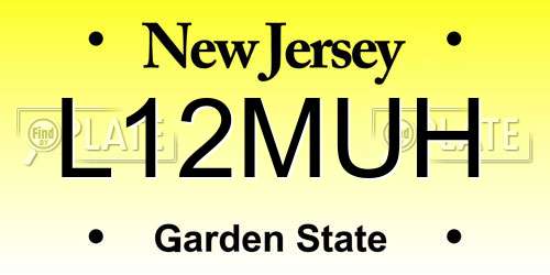 L12MUH New Jersey License Plate