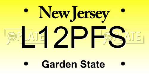 L12PFS New Jersey License Plate