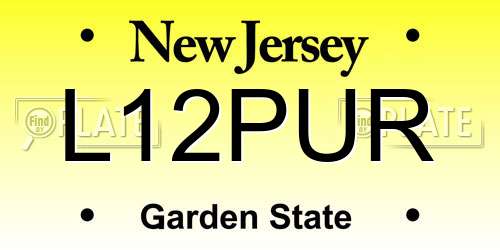 L12PUR New Jersey License Plate