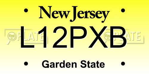 L12PXB New Jersey License Plate