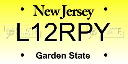L12RPY New Jersey License Plate