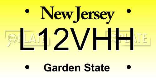 L12VHH New Jersey License Plate