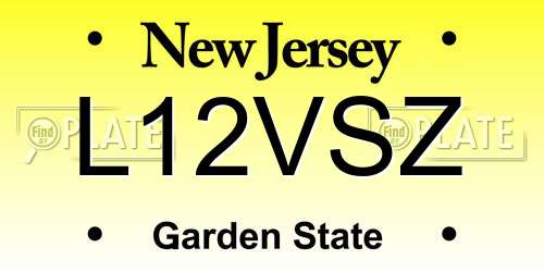 L12VSZ New Jersey License Plate