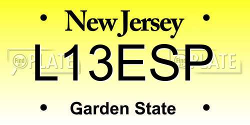 L13ESP New Jersey License Plate
