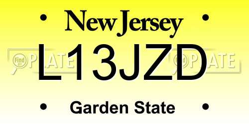L13JZD New Jersey License Plate