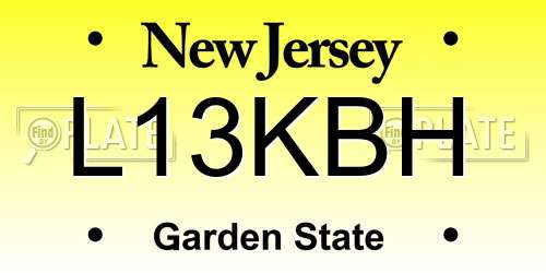 L13KBH New Jersey License Plate