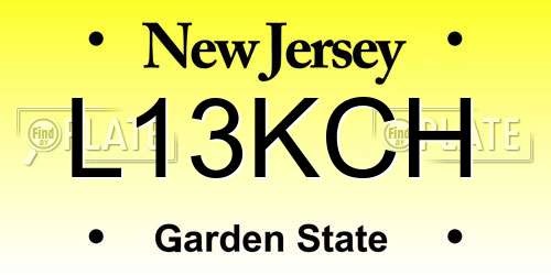 L13KCH New Jersey License Plate