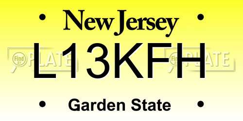L13KFH New Jersey License Plate