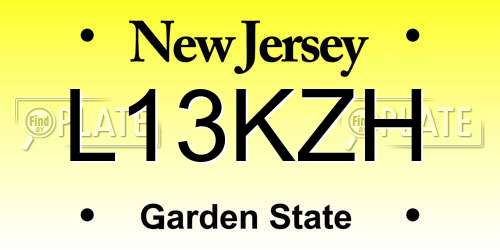 L13KZH New Jersey License Plate