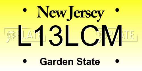 L13LCM New Jersey License Plate