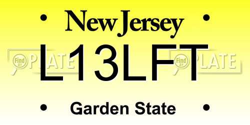 L13LFT New Jersey License Plate