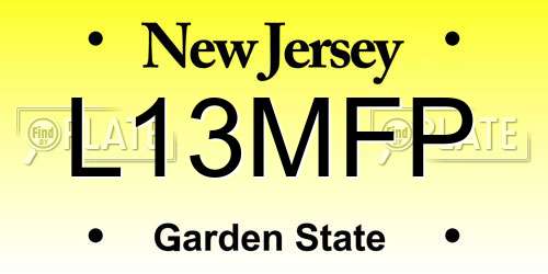 L13MFP New Jersey License Plate