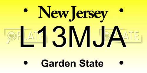 L13MJA New Jersey License Plate
